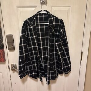 Black and White Plaid Button Down Shirt